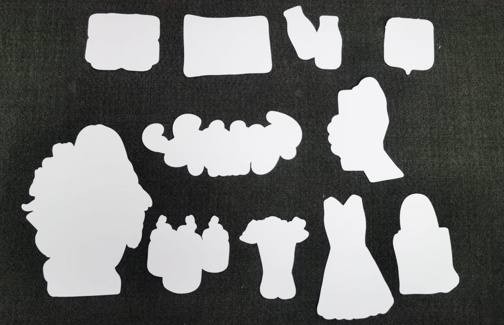 Specialshaped cutting of white cardboard by JWEI digital cardboard