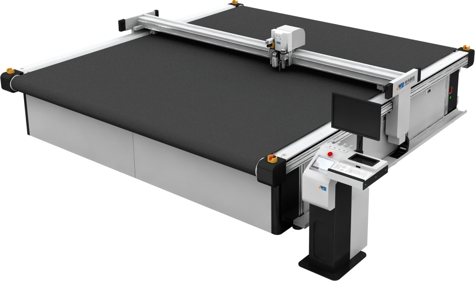 A flatbed plotter cutter for large format processing in advertising